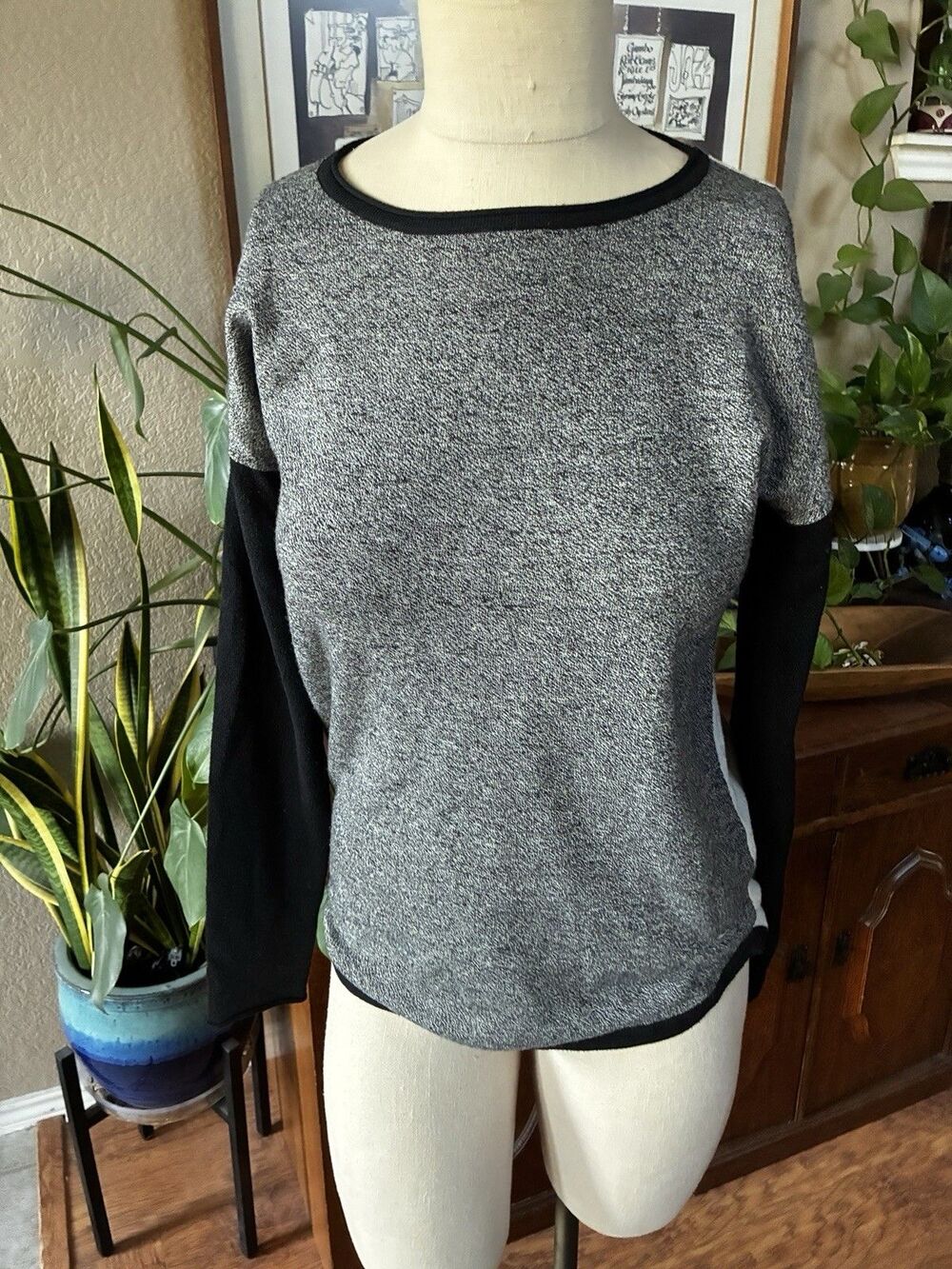 Smartwool Womens Shadow Pine Colorblock Merino Wool Long Sleeve Sweater Top - XS